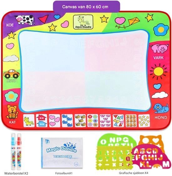 Matte aquarel per grande tavola (80x60 cm) - Strumento per acquarello magico per bambini e neonati da 3 anni in su, per un divertimento con la pittura senza residui di tracce.