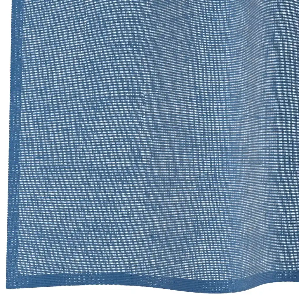 Tende in Voile con Passanti 2 pz Blu Reale 140x140 cm