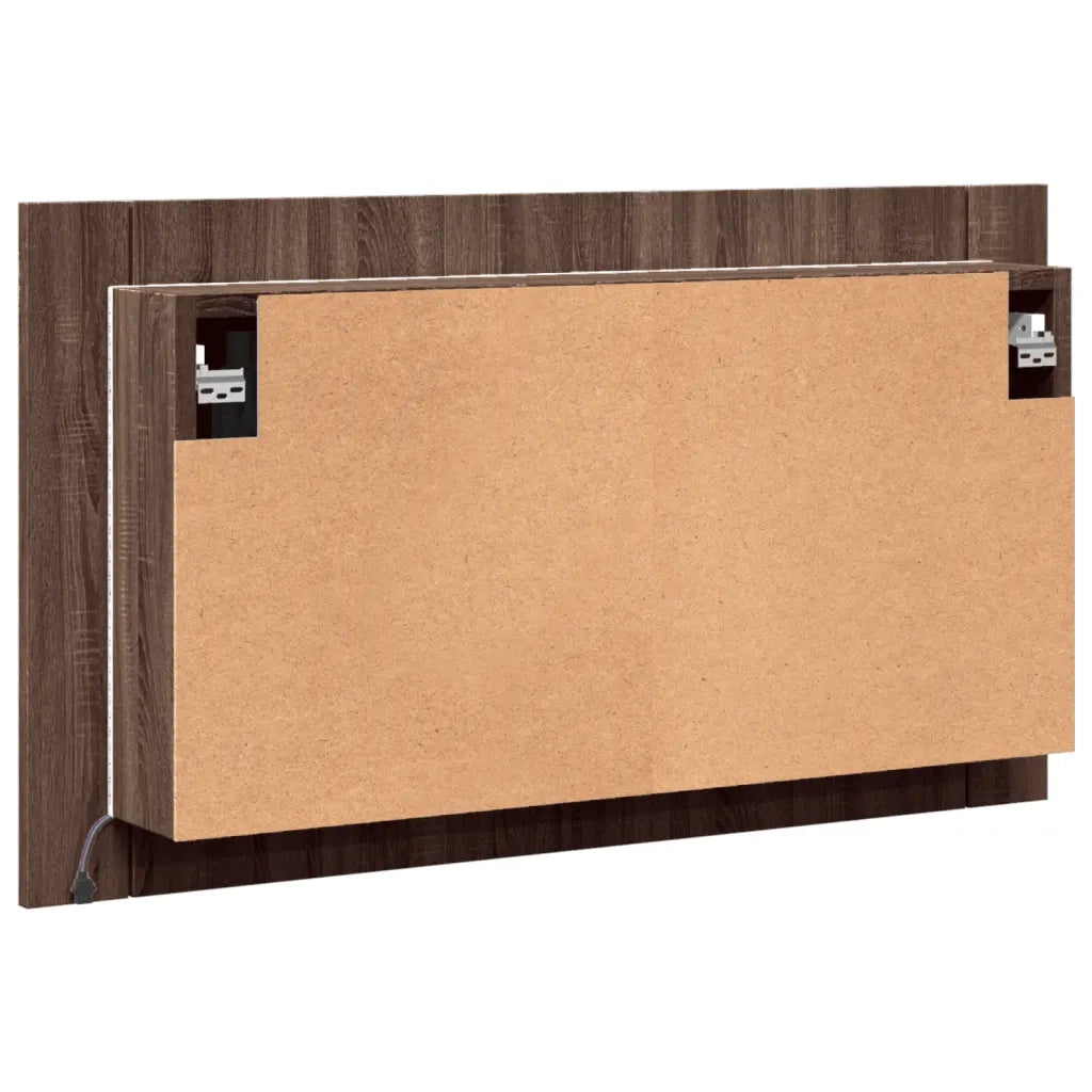 Armadietto Specchio con LED Rovere Marrone 80x12x45cm Acrilico 834953