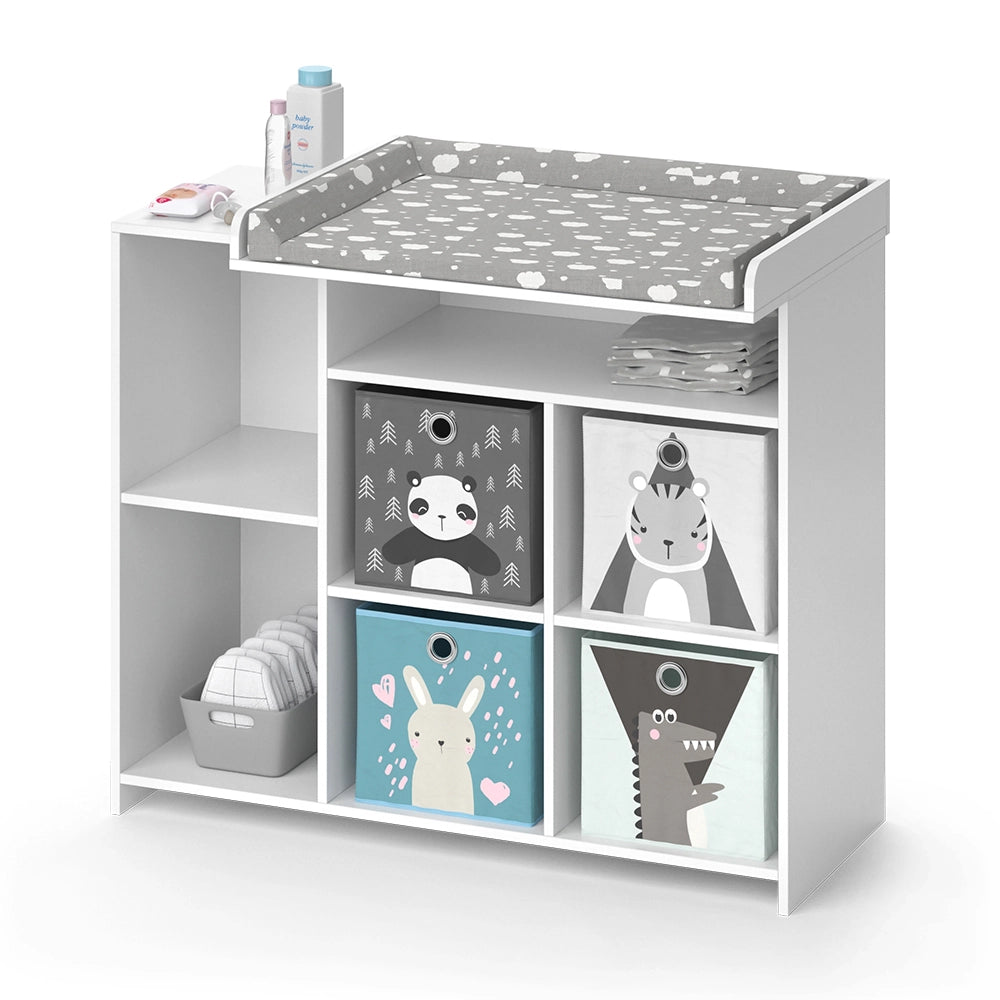 Vicco Fasciatoio Bianco 113 x 100 cm con 4 scatole pieghevoli