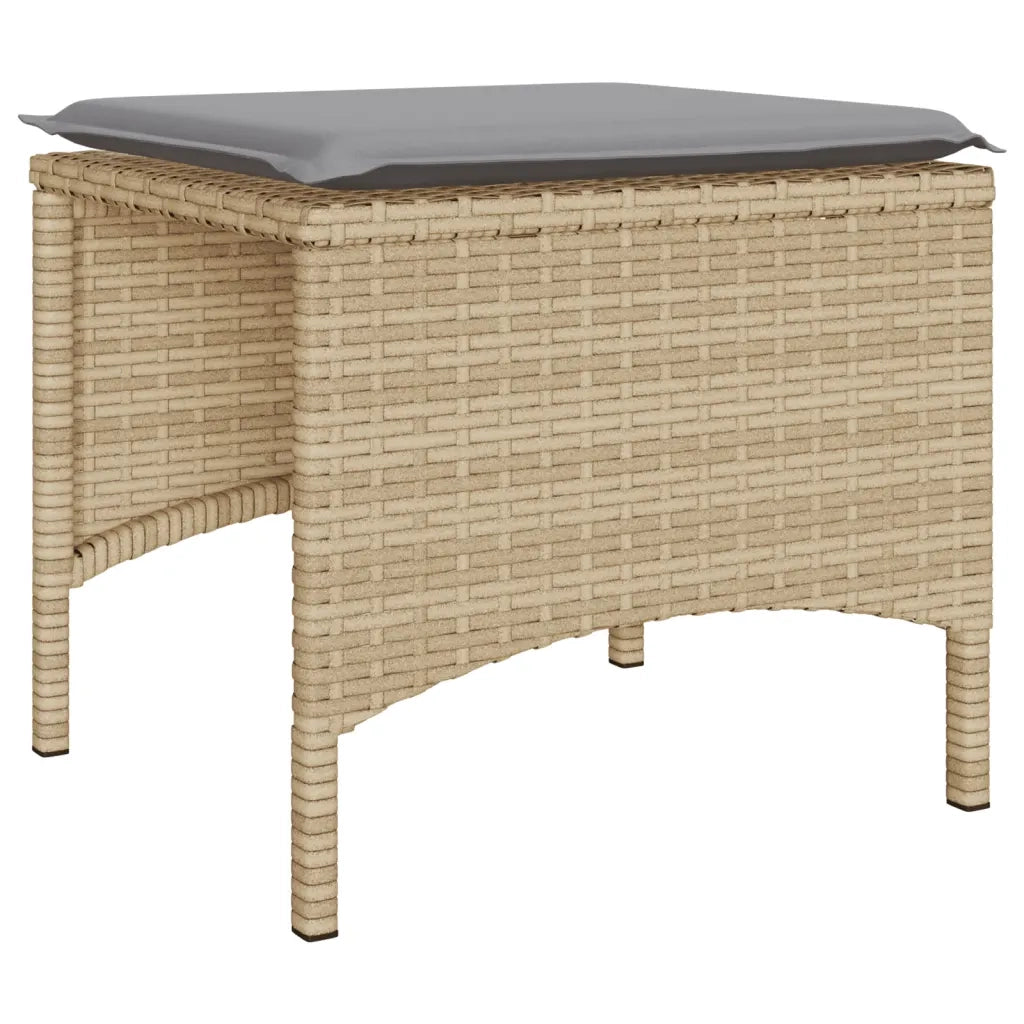 vidaXL Divano Giardino 2 Posti con Tavolo e Sgabelli Beige Polyrattan