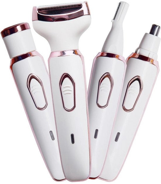 Epilatore per viso per donne, rimozione peli del viso, 4-in-1 depilatore senza dolore per corpo, set di rimozione peli per viso, gambe, linea bikini, ascelle