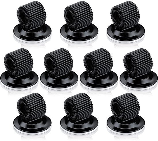 Organizzatore per Pennarelli in Acciaio Manganese - Autoadesivo - Nero - Ideale per Whiteboard - Set da 10