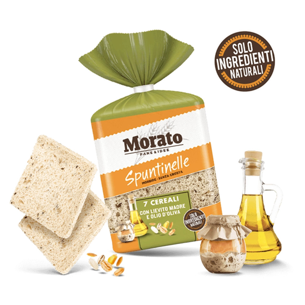 Morato spuntinelle 7 cereali morbide fette senza crosta 3 pezzi da 400 grammi