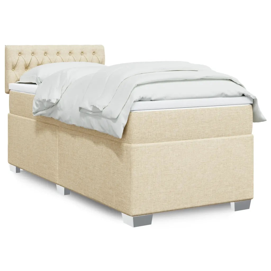 Giroletto a Molle con Materasso Crema 90x200 cm inTessuto 3285783