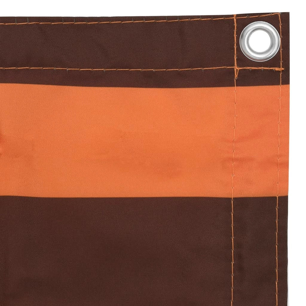 Paravento per balcone frangivista 75 x 400 cm tessuto Oxford arancione e marrone 02_0010320