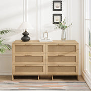 Cassettiera ad Angolo in Rattan ¨C MINIMAL ¨C 6 Cassetti, Naturale, 130 cm