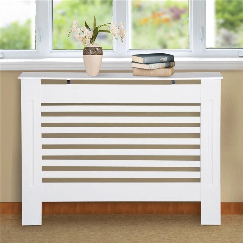 COPRITERMOSIFONE CON STRUTTURA A DOGHE 112 X 19 X 81 CM IN LEGNO BIANCO
