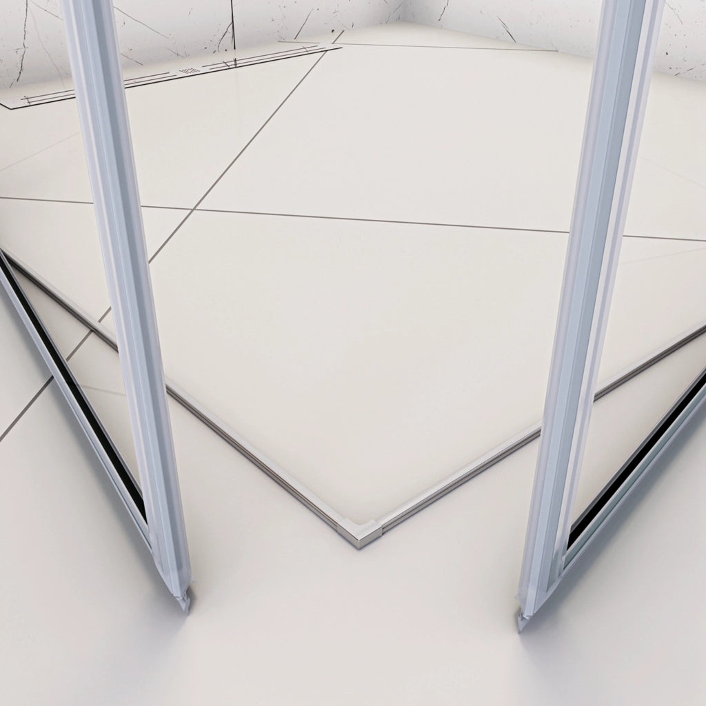120x100x190 cm Box Doccia Angolare Porte Battenti in Vetro 8 mm Temperato Trasparente Anticalcare Ante con Barre Stabilizzatrici