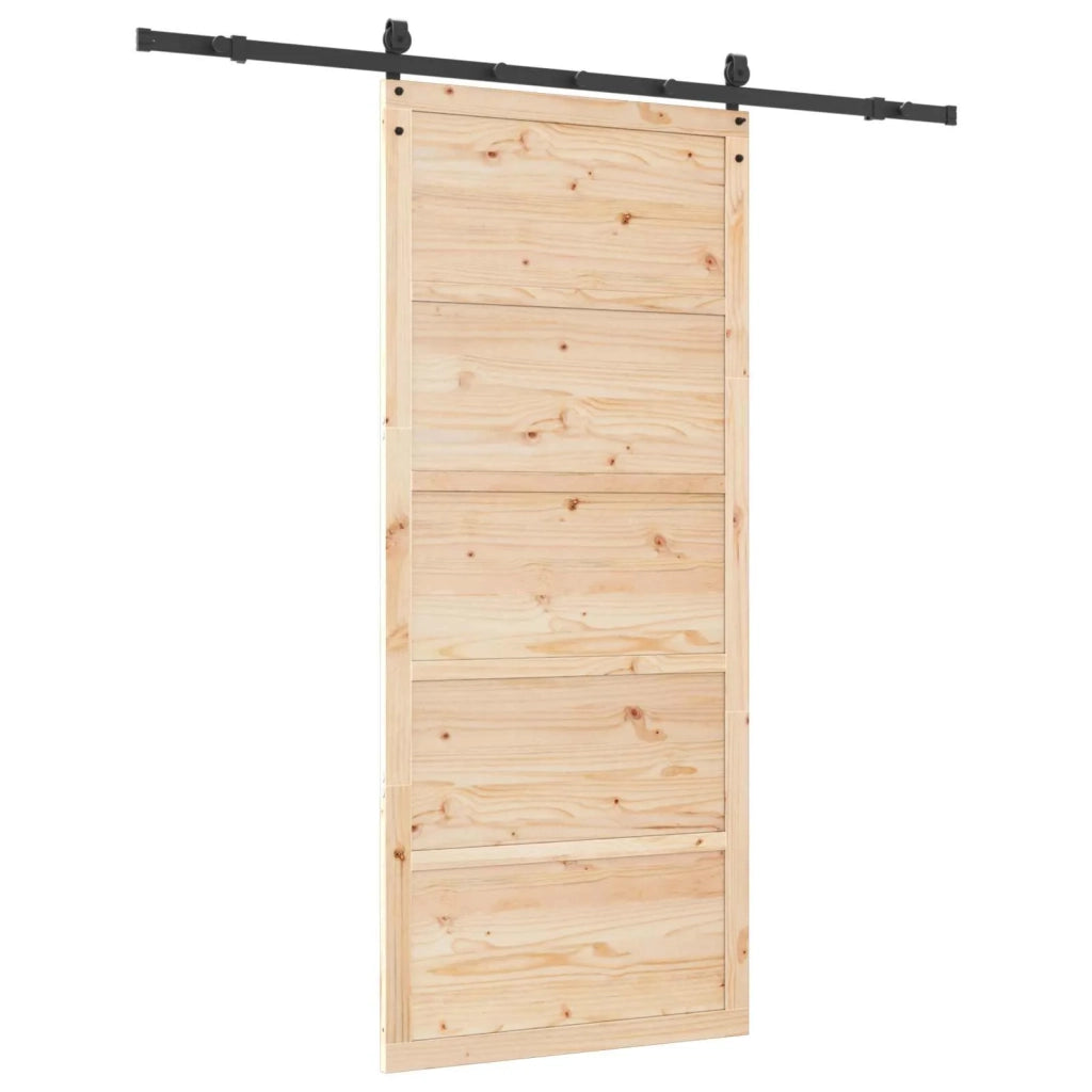 Porta scorrevole Naturale 100 x 208 cm Legno Massello di Pino