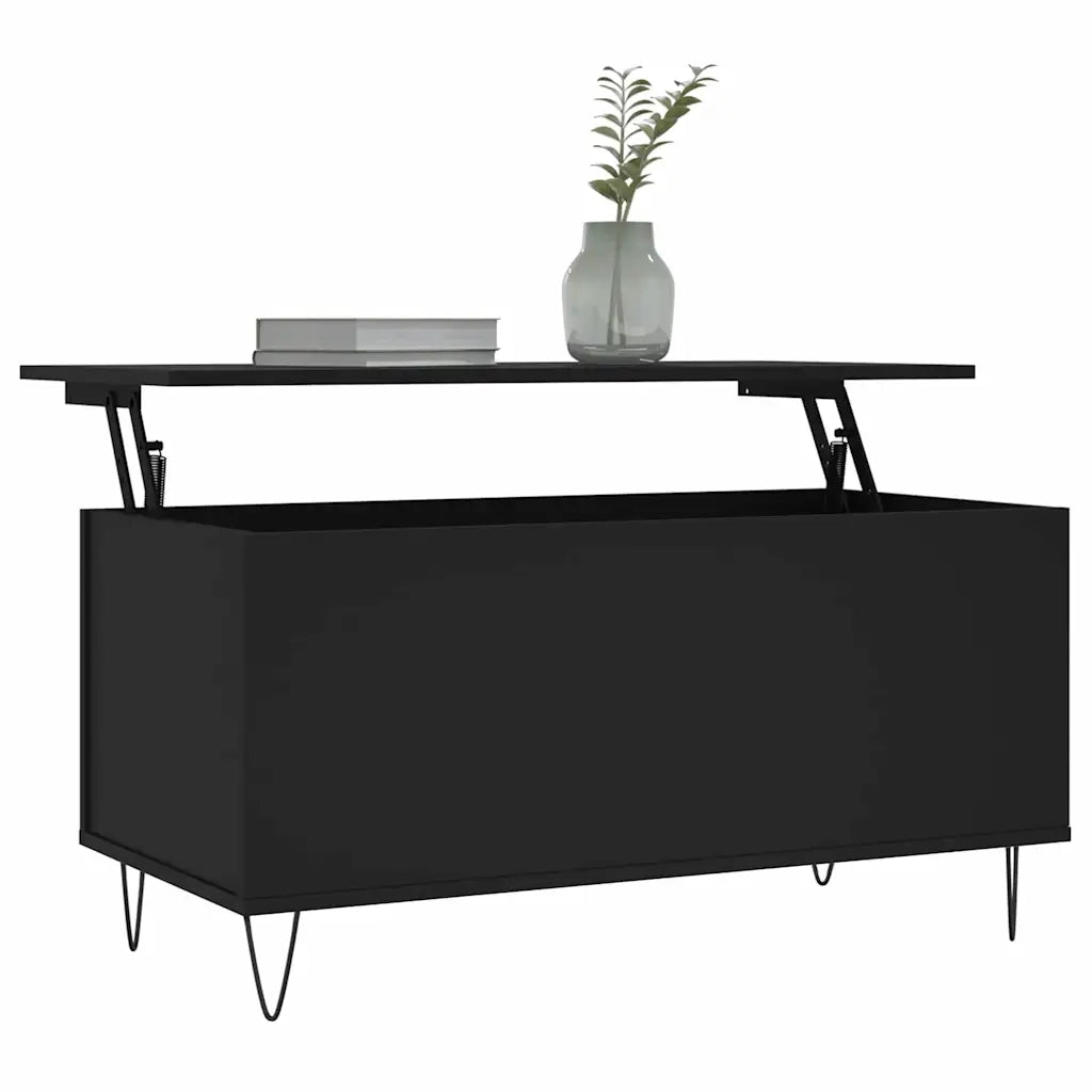 Tavolino da salotto | Tavolino da caff¨¨ | Tavolino da Soggiorno Nero 90x44,5x45 cm in Legno Multistrato