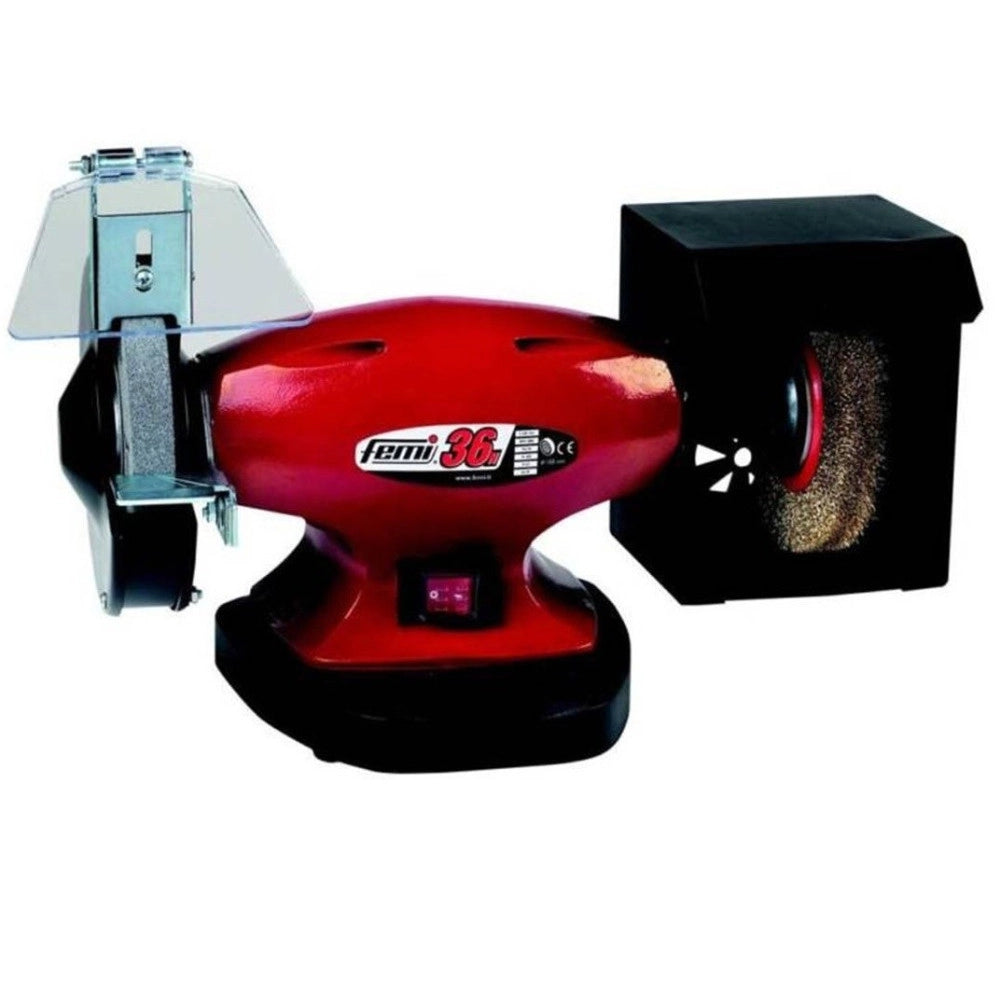 Trade Shop - Femi Mola Smerigliatrice Da Banco 450w Combinata Con Spazzola D150 220v Mod.36n -