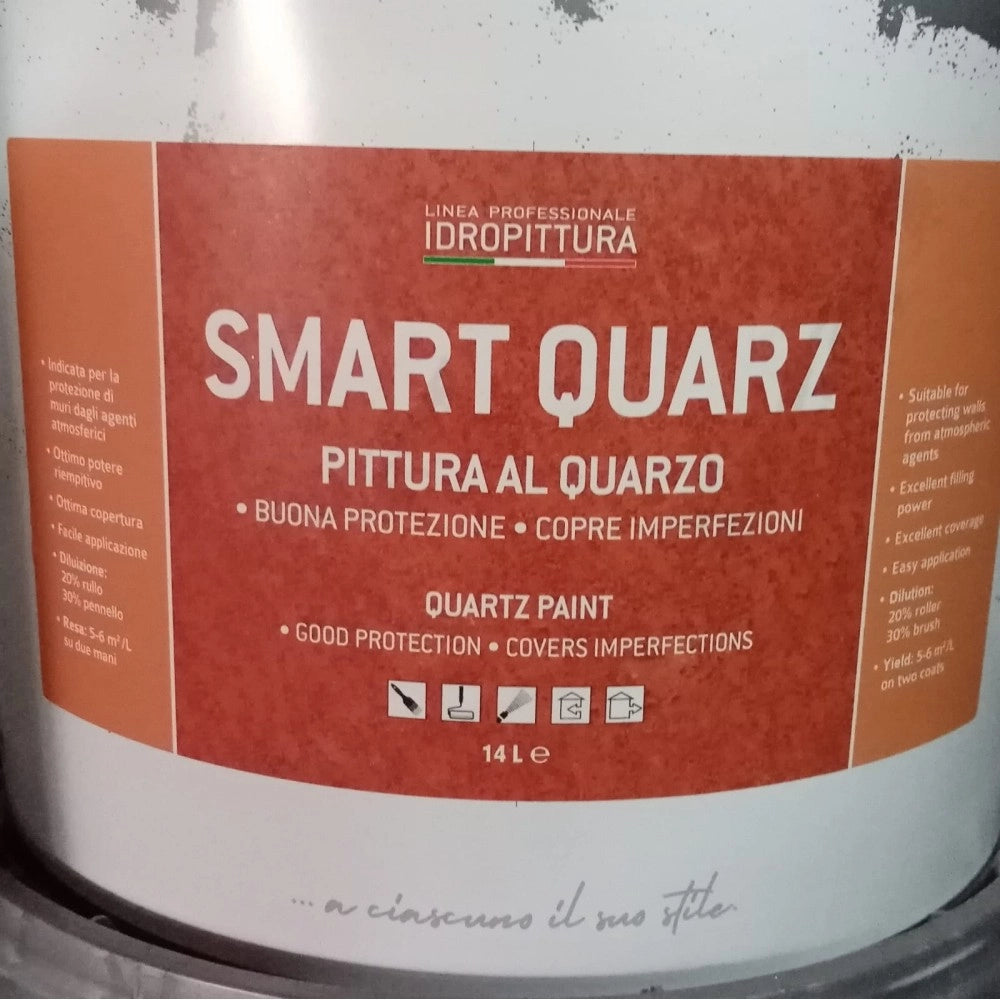 Tixe smart quarz 14lt idro pittura al quarzo acrilica bianca opaca grana fine alta copertura
