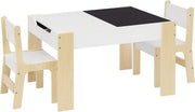 Cassa da pranzo e seggiolini - MDF e legno - bianco/pietra grigia - spaziale e moderno - ideale per le camere dei bambini