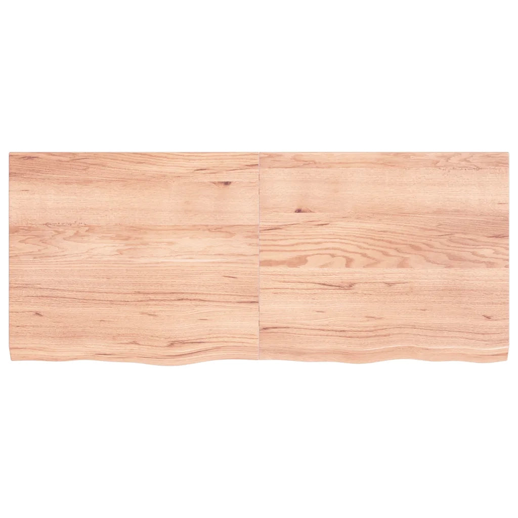 Piano Tavolo Marrone 140x60x(2-4) cm Rovere Massello Trattato 3156381