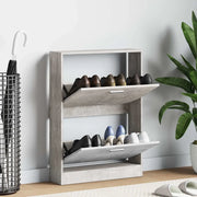 Scarpiera-Scaffale per scarpe Grigio Cemento 59x17x81 cm in Legno Multistrato