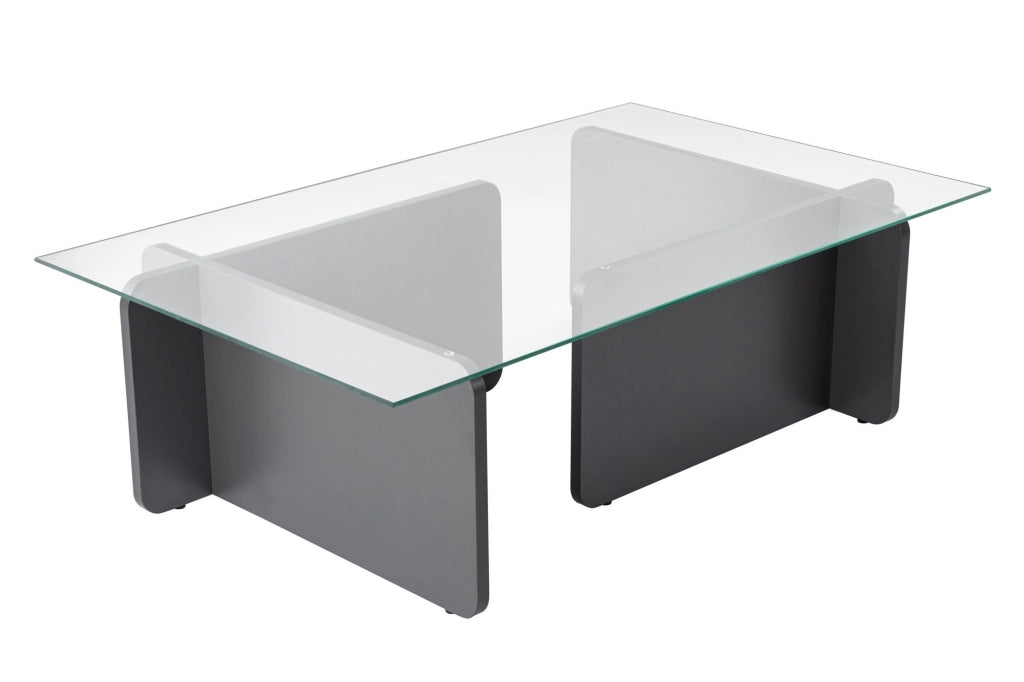 Tavolino in vetro "Flavio" 105 x 65 x 30 cm - Antracite