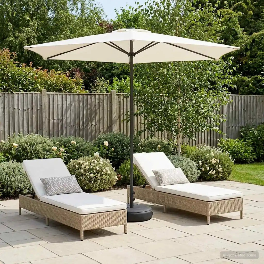 Ombrellone da giardino-Parasole da Giardino con Base 270 x 270 cm Poliestere 900666
