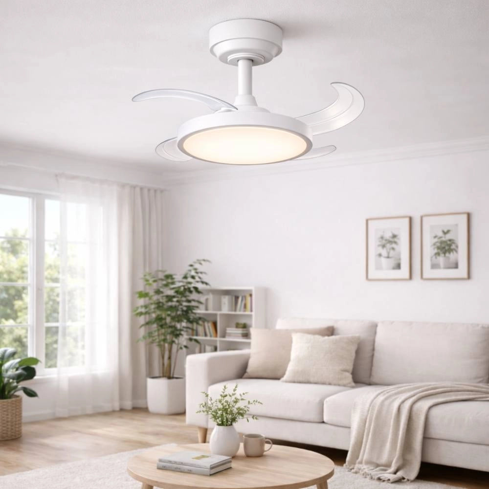 Ventilatore a plafoniera led 40w con pale a scomparsa e telecomando