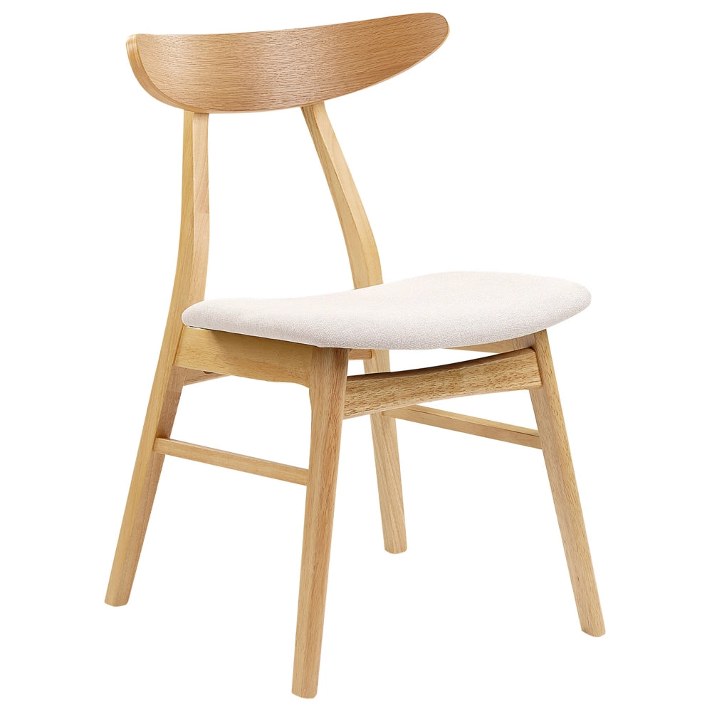 Set di 2 sedie da pranzo in tessuto di poliestere grigio struttura in legno scuro design rustico senza braccioli