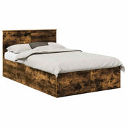 Letto matrimoniale | Letto per adulti | Struttura del letto Rovere fum¨¦ 120 x 190 cm Legno multistrato