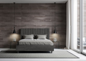 Letto Matrimoniale Francese 140x200 cm con Rete Agueda Grigio