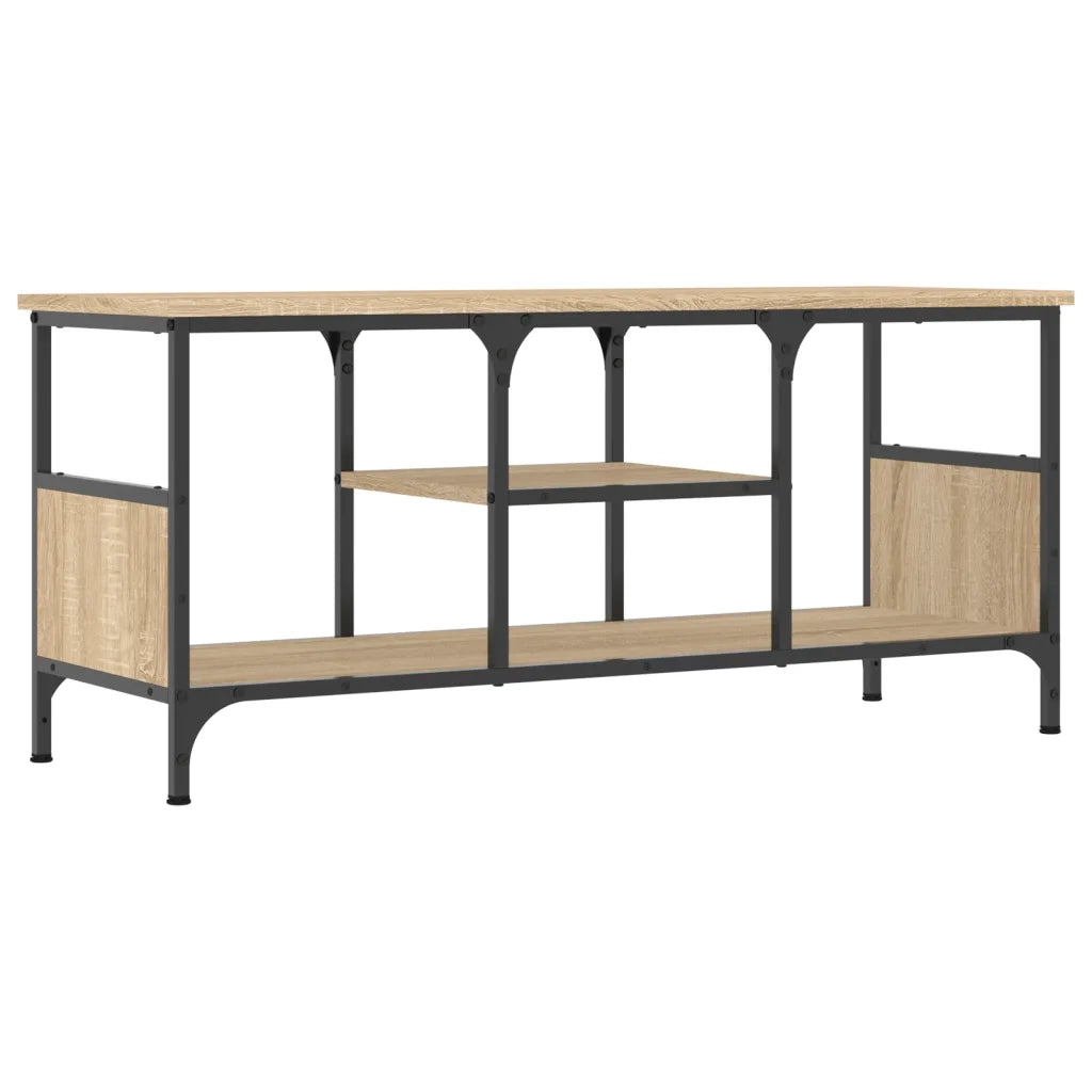 Mobile TV Rovere Sonoma 100x35x45 cm Legno Multistrato e Ferro 831799