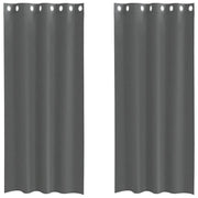 Tende in Voile con Occhielli 2 pz Grigio Scuro 140x225 cm