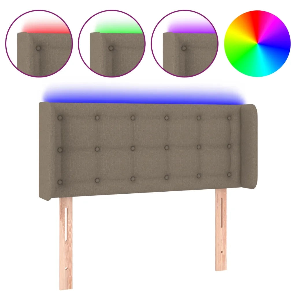 Testiera a LED-Testata con LED Tortora 103x16x78/88 cm in Tessuto 456739