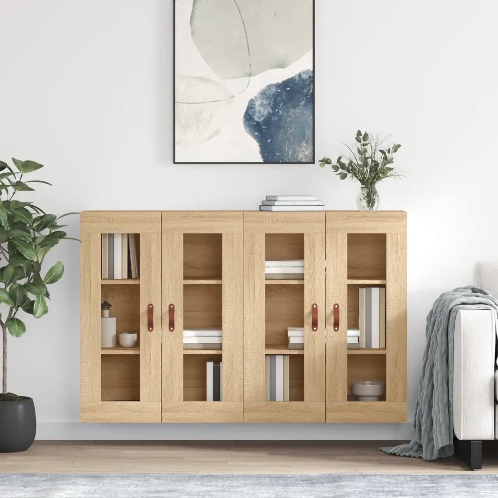 Armadietti a Parete 2 pz Rovere Sonoma in Legno Multistrato CFW2113347