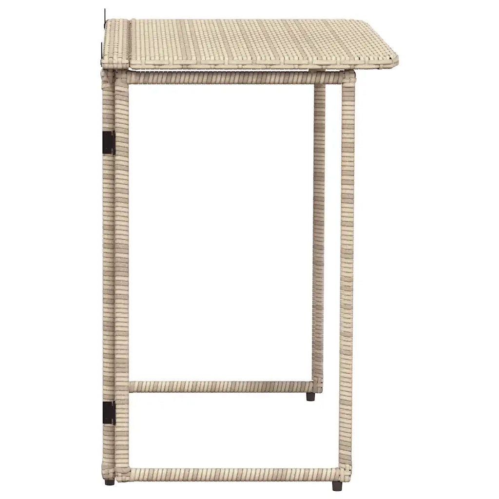 Tavolino da Giardino Pieghevole Beige 90x51x75 cm in Polyrattan 4108257