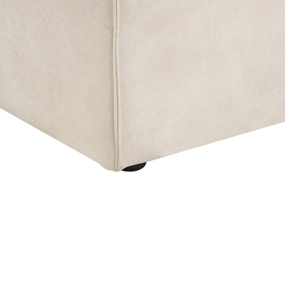 Sezione di seduta angolare destra Velluto beige Modulo divano a 1 posto Moderno a 1 posto