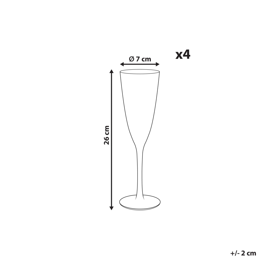 Set di 4 flute da champagne soffiati a mano  con bordo in oro 25 cl aperitivo festeggiamenti