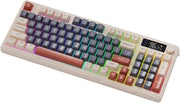 Tastiera wireless, 96 tasti con modalità doppia, illuminazione di sfondo colorata, tasti multimedia, pulsanti del volume e indicatore della batteria a lunga durata per gaming e laptop.