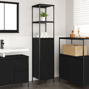 Mobile da Bagno con Ripiani Rovere Nero 36x35x165 cm 861907