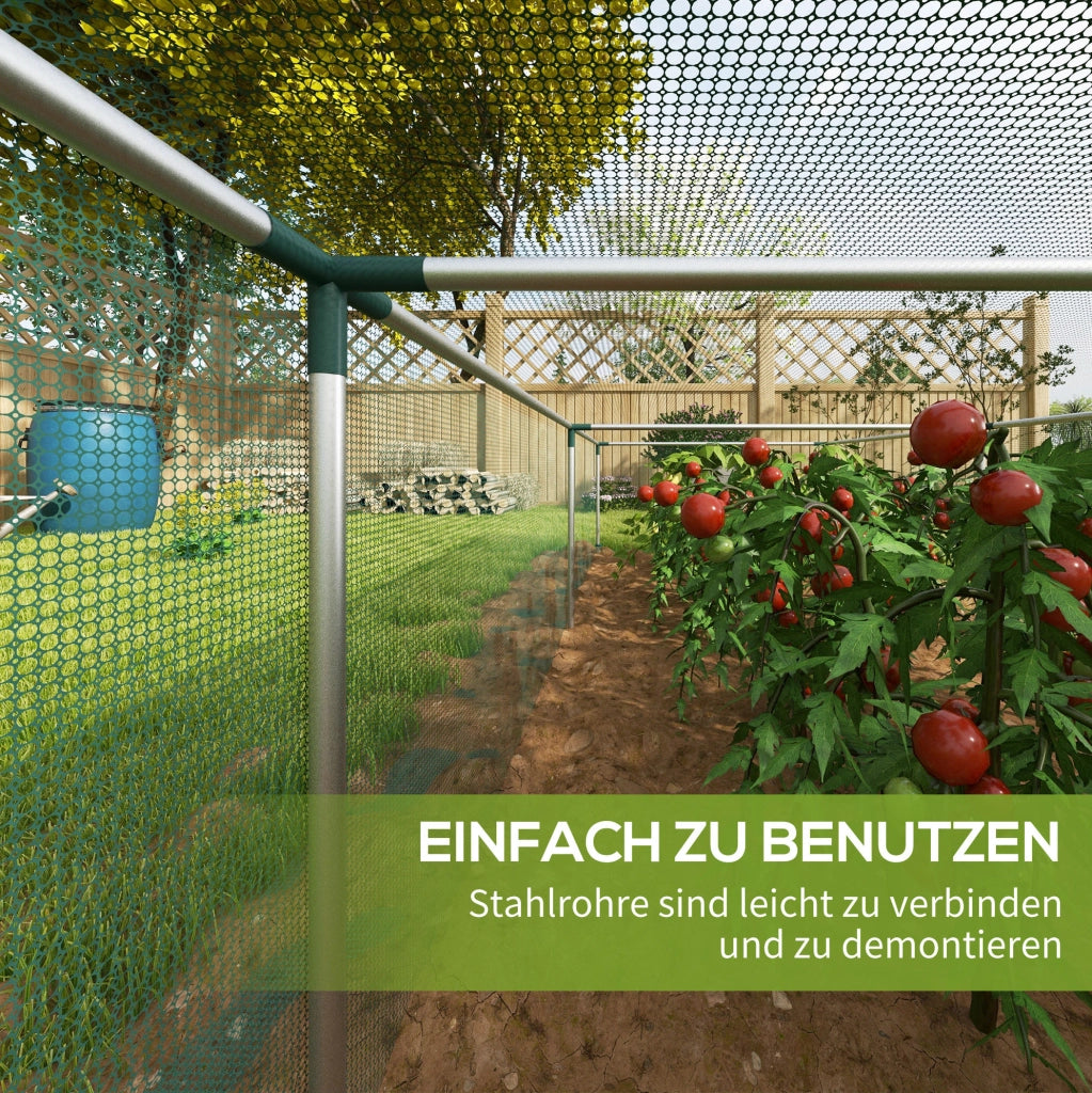 Tenda protettiva per piante 125 x 373 x 62,5 cm verde con porta zip