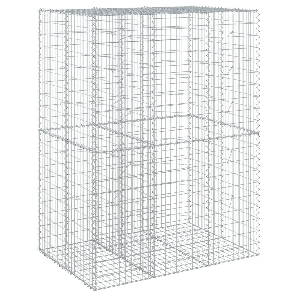 Cesto Gabbione con Copertura 150x100x200 cm in Ferro Zincato