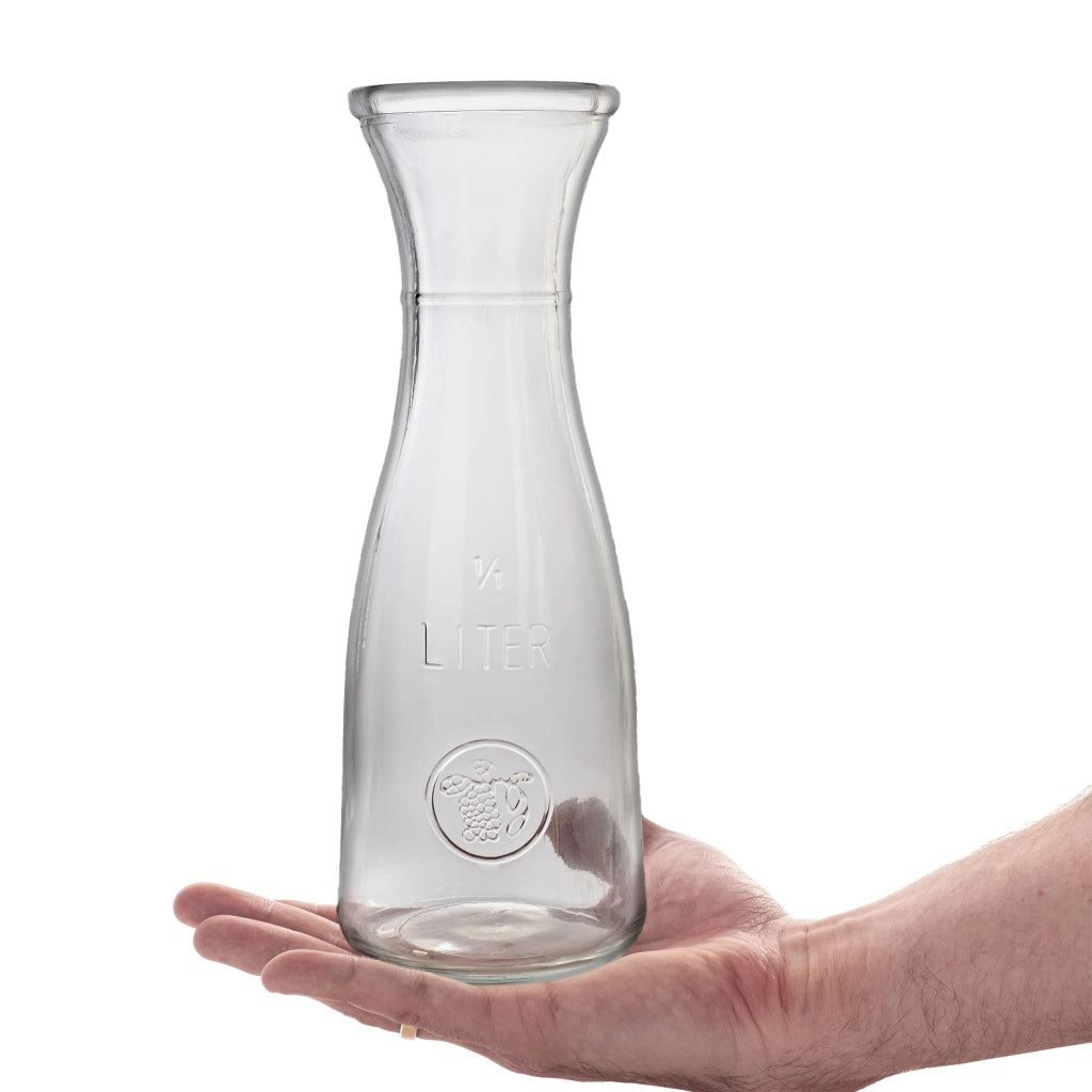 Caraffa in vetro KADAX da 1 litro per acqua, limonata e bevande (set da 2 pezzi).