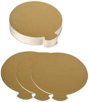 Mini-taartbordi in oro lucido rotondi - 100 pezzi - Ideali per torte e cupcake - 9 cm - Professionali e eleganti - Perfetti per teatro e ristoranti