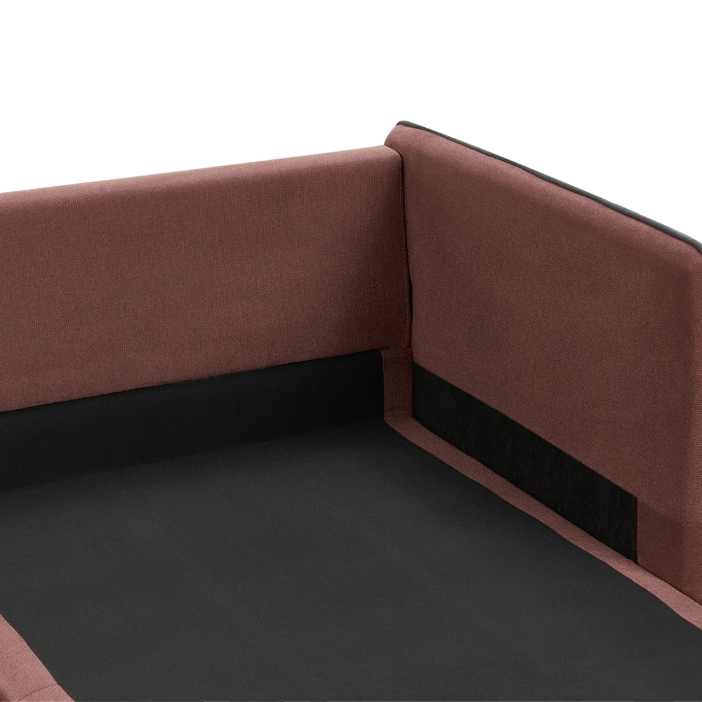 Divano 3 posti angolare regolabile lato sinistro in tessuto bordeaux stile moderno design classico