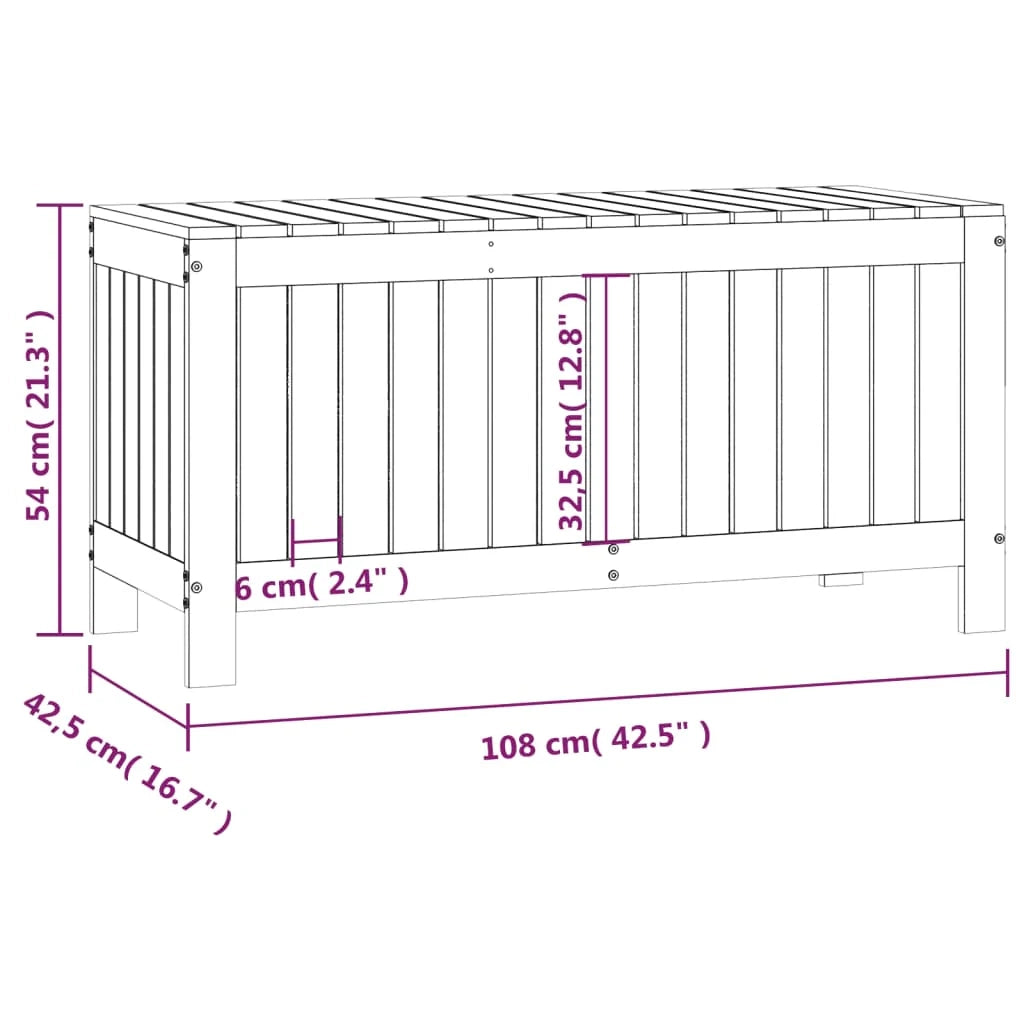 Cassapanca da giardino/box 108 x 42,5 x 54 cm legno di pino massiccio 02_0012998