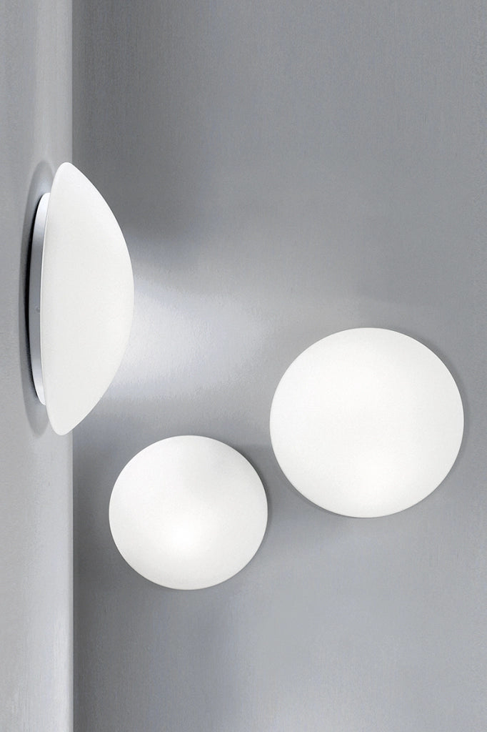 PERLA Plafoniera Applique in Vetro Soffiato Bianco LED 27W 2700K 55cm IP20 Dimmerabile - Rossini Group - Performance e Design