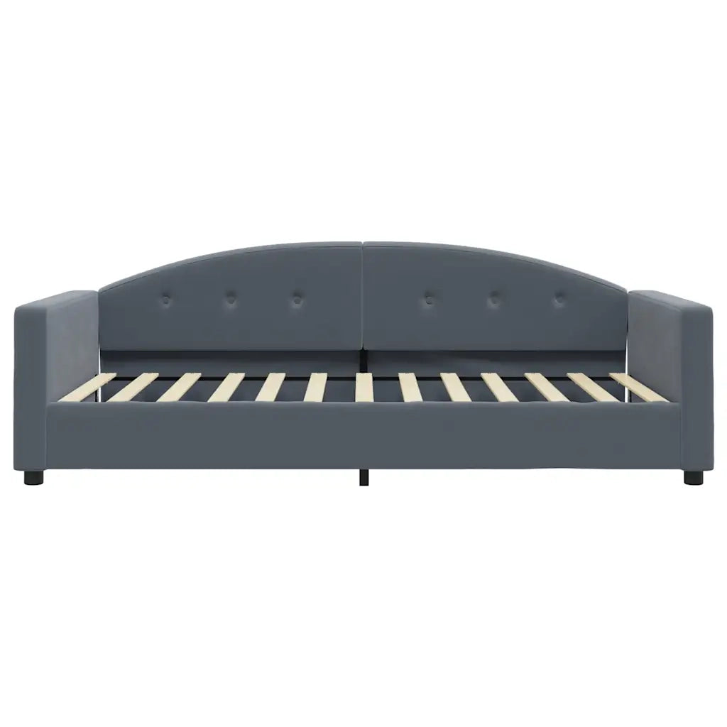 Divano Letto con Materasso Grigio Scuro 100x200 cm in Velluto
