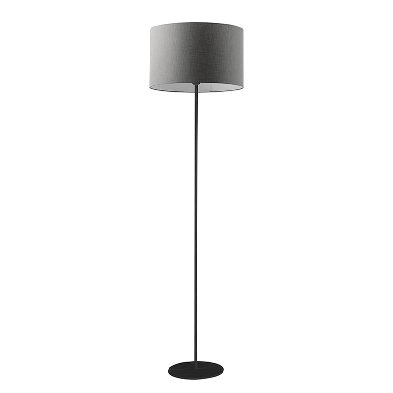 Vivien Piantana Nera - Lampada da Terra con Paralume Cilindrico Antracite, Attacco E27, Potenza 75W, Grado IP20, Altezza 48cm - Rossini