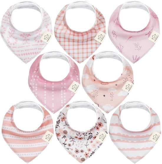 Set di 8 copricollo per bambini unisex, copricollo superassorbenti, copricollo in cotone biologico, copricollo per neonati, copricollo per la protezione contro il pianto.