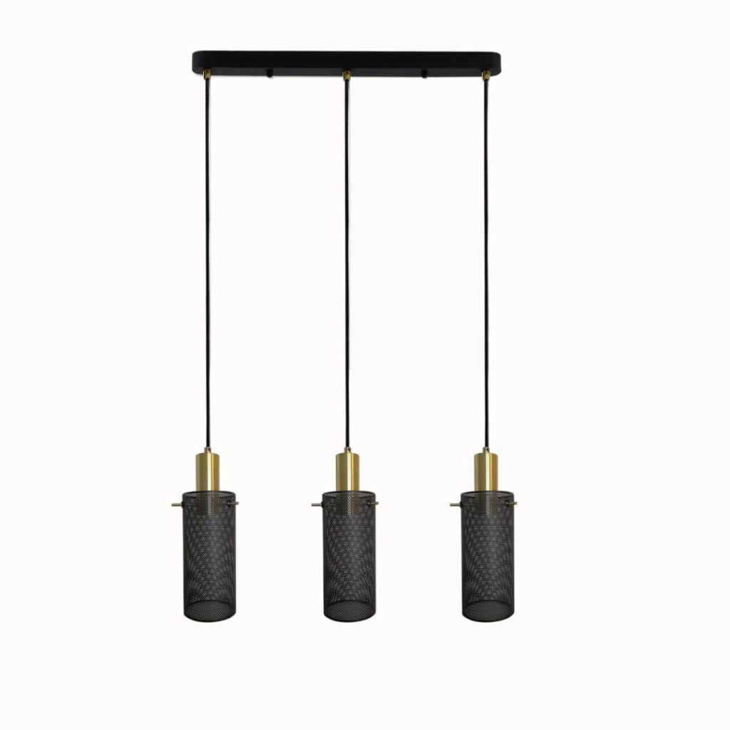 Lampada a sospensione Tirana 3xE27 nero/oro Light Prestige