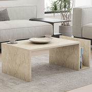 Piuro, Tavolino da Salotto un Vano, 87x50x32h cm Beige Marmo