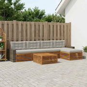 Set di divani da esterno 6 pcs Naturale e Grigio Chiaro 3383279