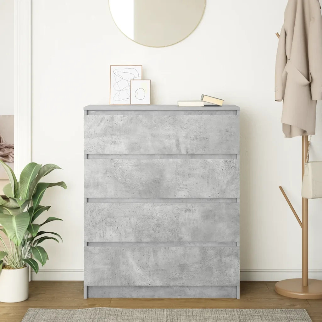 vidaXL Credenza Grigio Cemento 80x35x99 cm in Legno Multistrato