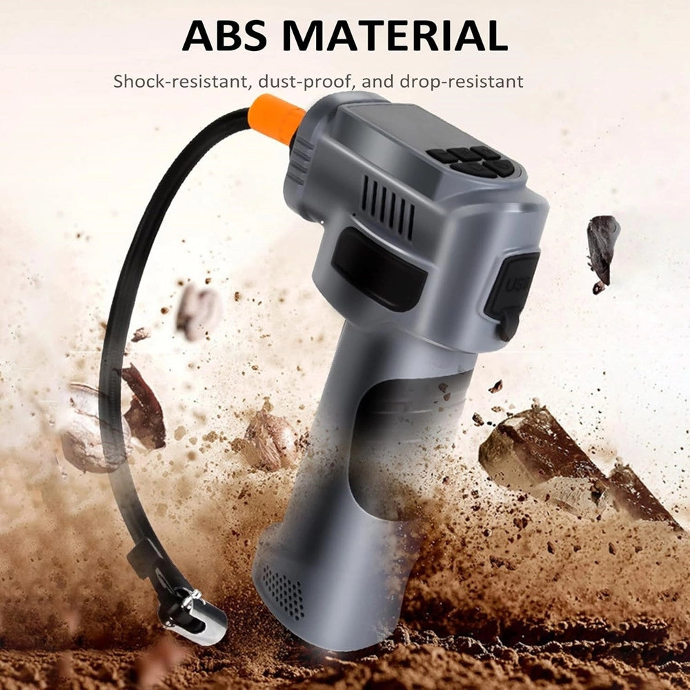 Trade Shop - Compressore D'aria Portatile Pompa Elettrica Wireless 4in1 8000mah Con Luce Emergenza Auto -